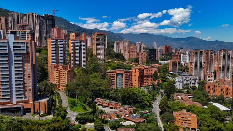 Aerial,Image,Of,The,City,Of,Medellín,,Colombia;,During,A